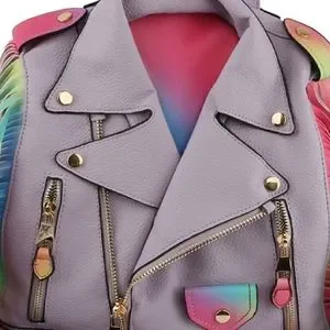 Bags | Motorcycle Jacket Rainbow Fringe Backpack | Poshmark display picture 1